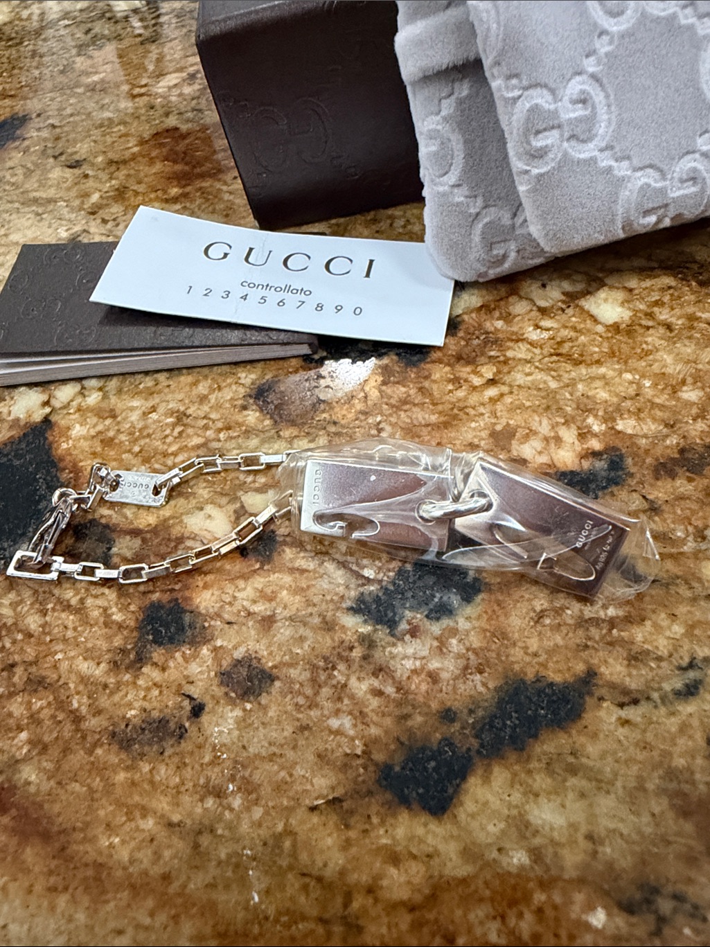 Gucci Silver Id Tag Link Bracelet